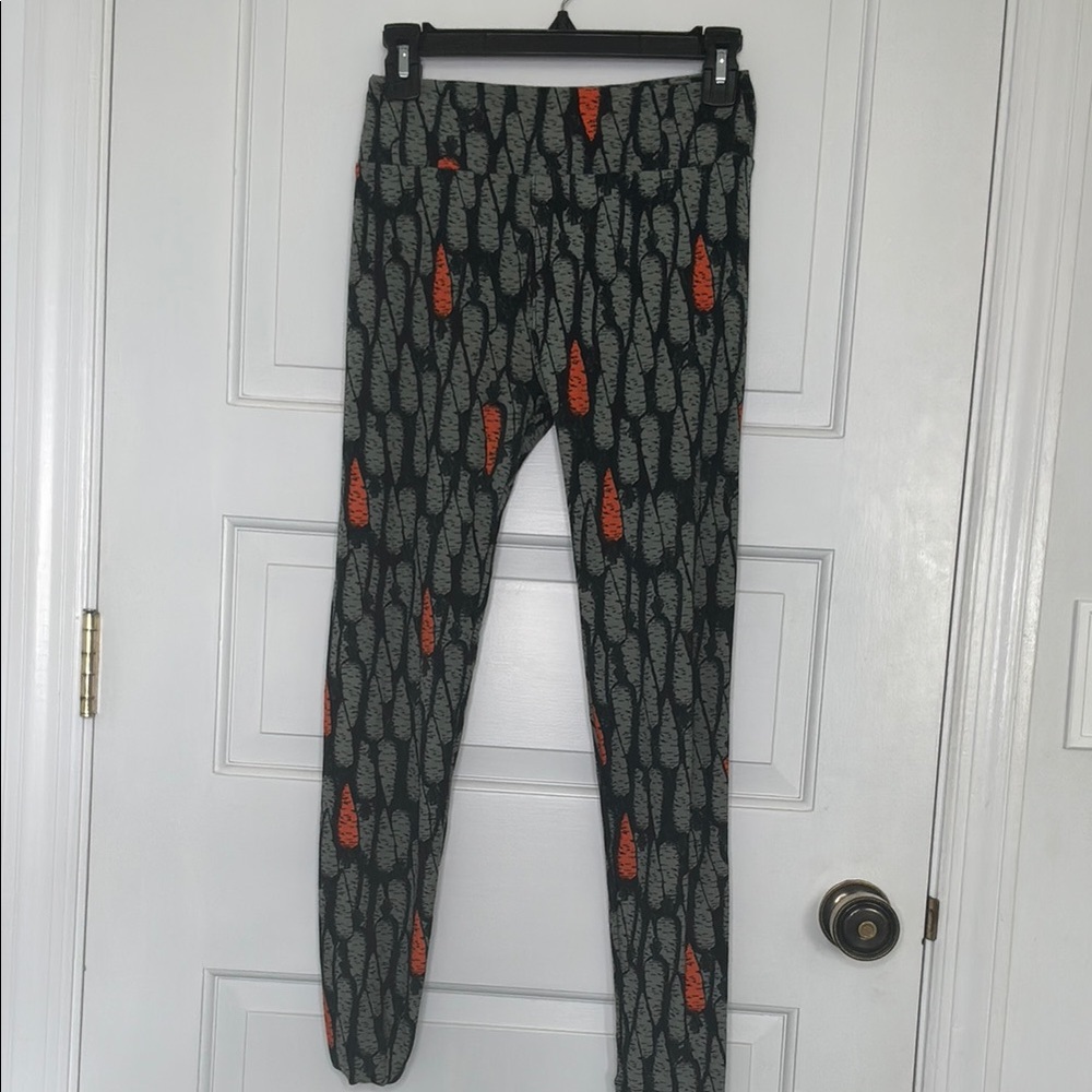 Patterned Black and Orange Leggings
